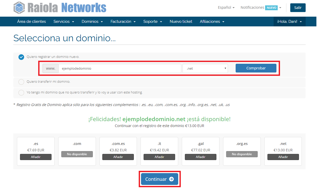 elegir dominio raiola networks