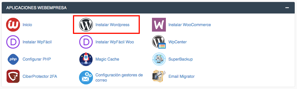 instalar wordpress cpanel webempresa